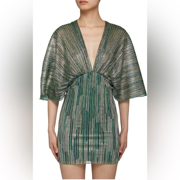 ROTATE Birger Christensen Ester Dress in Fern Green size 32 US 0 NWT - Picture 5 of 14